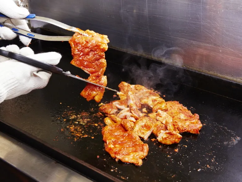 Traditional grilling on cast iron